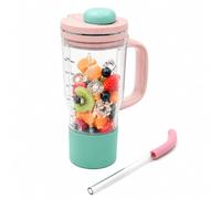 26oz Replacement Cup with Straw for Ninja BlendBoss Blender (Pink) | Personal Smoothie Tumbler Compatible with Ninja DB300, DB351 Blender Leakproof Lid, Detachable Straw Dishwasher Safe