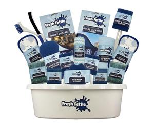 26Pc Complete Cleaning Caddy Kit With Microfibre Cloths, Sponge & Scourer's For Kitchen And Bathroom Cleaning - Home Cleaning Kit