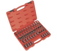 26pc Short & Long Spline Star Socket Bit Set - 1/2" Square Drive Mechanics Case