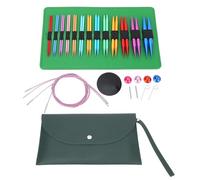 26PCS 10CM Circular Knitting Needles Set, Aluminum Interchangeable Knitting Needle and Cable Set, 3.0-10.0MM Detachable Needles for Sweater Scarf Hat, Flexible Cable Connection w