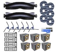 26Pcs Accessories for Eufy X10 Pro Omni Robot Vacuum Cleaner,2 Main Brush,6 Mop Cloth Pads,6 Side Brushes,4 HEPA Filters,6 Replacement Dust Bags,1 Cleaning Tools,1 Screwdriver Replacement Accessories