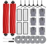 26PCS Accessories Kit for Roborock Q revo S/Qrevo Plus/Qrevo Pro/Qrevo MaxV Robot Vacuum, 2 Main Brushes, 6 Dust Bags, 6 Mop Cloths, 6 Side Brushes, 4 Filters, 1 Cleaning Brush, 1 Screwdriver