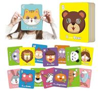 26PCS Alphabet ABC Flash Cards with Animal Masks,Colorful Alphabet Mask Cards, ABC Animal Flash Cards Mask, Interactive Education Games,Interactive Education for Parties,Classroom (26PCS)