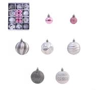 26PCS Assorted Christmas Baubles Set Shatterproof Tree Ornaments Multi-Color Holiday Decorations(Gray)