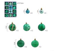 26PCS Assorted Christmas Baubles Set Shatterproof Tree Ornaments Multi-Color Holiday Decorations(Green)