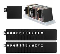 26PCS Black Record Dividers - Vinyl Plastic A-Z Dividers DVD CD Organizer with Alphabet Tab, Album Storage Holder Tabs for Books Recipe Card