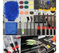 26Pcs Car Cleaning Kit Auto Detailing Brush Set Interior Exterior Wash Tools With Towel & Gloves
