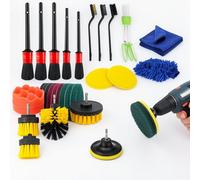 26Pcs Car Detailing Brush Set Soft Interior Wheel Cleaning Brushes Auto Valeting Kit