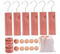 26Pcs Cedar Blocks for Clothes Storage, Aromatic Cedar Hangers, Rings and Balls, Scented Sachets, Closet Freshener for Closets, Drawers and Bookshelves| Blocks