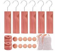 26Pcs Cedar Blocks for Clothes Storage Closet Organizer Set Cedar Rings Balls and Sachets, Natural Aromatic Moth Repellent and Freshener for Drawers Wardrobe Shelves