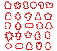 26pcs Christmas Polymer Clay Cutters for Ornaments, Resin Polymer Clay Molds Mini Xmas Holiday Embedded Clay Cutters 26 Design Polymer Clay Tools for Earrings Jewelry Making DIY Craft (Red)