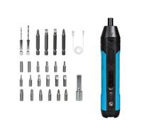 26Pcs Cordless Screwdriver Set,4V Rechargeable Electric Screwdriver 1500mAh Battery,300RPM Speed,4.5N.m Max Torque,Automatic Straight Handle,1/4" Chuck,Compact Power Tool for DIY & Home Repair