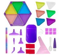 26Pcs Diamond Art Painting Tray Kits, Diamond Art Painting Pens with 6 Pen Tips, Stainless Diamond Pens, Diamond Painting Accessories, Diamond Art Tools with Sticky Mat, 6Pcs Diamond Painting Glue