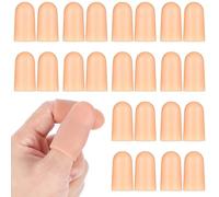 26pcs Finger Cots Medium, Silicone Finger Protectors for Thumbs, Thumb Protector, Finger Protector for Arthritis, Cracking, Trigger, Peeling, Hangnail, Callus and Pain Relief(Skin)