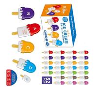26PCS Ice Cream Letter Learning Toy Number Matching Sorting Game Educational Toy For Toddler Boys Girls Preschool Counting For Preschoolers