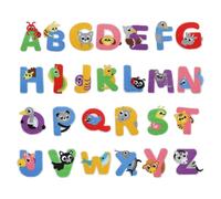 26Pcs Interesting Animal Letter Patches Embroidered Sewing Alphabet Patches DIY Repair A-Z Alphabet Appliques Iron on Patches Letters for Clothes Dress Hat Socks