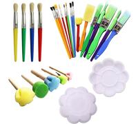 26Pcs Kids Paint Brushes, Colorful Paint Brush Set Kids in Various Sizes, Children Early DIY Learning Paint Sets for Kids Arts and Crafts for toddlers