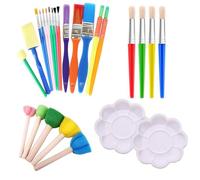 26Pcs Kids Paint Brushes, Colorful Paint Brush Set Kids in Various Sizes, Kids Paint Palette, Children Early DIY Learning Paint Sets for Kids Arts and Crafts for toddlers