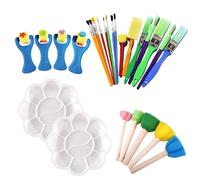 26PCS Kids Paint Brushes Set,Colorful Paint Brush Set Kids in Various Sizes,Children's Paintbrushes and Sticks,Suitable for Beginners and Young Artists