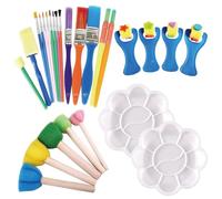 26Pcs Kids Paint Brushes, Toddler Painting Set, Colorful Paint Brush Set Kids in Various Sizes, Paint Brushes Paint Sticks for Childrens, Perfect for Beginners and Young Artists