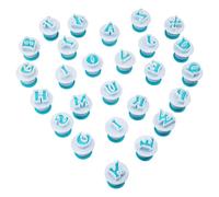 26pcs Letter Alphabet Plunger Cookie Cutter Moulds Cupcake Decorating Fondant Mould Biscuit Embosser Baking Mold for Wedding Birthday Xmas Party Cake Decoration