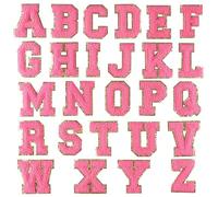 26Pcs Letter Sew On Yarn Patches Embroidery Applique Embroidered Sew On Repair Patches for Clothing Jackets Clothing Embellishment