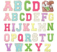 26PCS Letter Stickers Self Adhesive Chenille Letter Patches A-Z, Iron on Letters to A Young Poet Alphabet A to Z Patches for DIY Clothing, Fabric, Shoes, Bags, Jackets for Women Men(Multicolored)