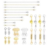 26pcs Necklace Extender & Magnetic Jewelry Clasp, Multiple Styles Necklace Layering Clasps for Easier Wearing Jewelry Repair for Bracelet Anklet