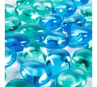 26pcs Oval Clear and Color Mixed Aquarium Stones Marbles Tabletop Decorative Stones Vase Filler Beads for Planter Decoration