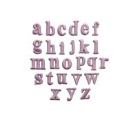 26pcs Pink Lowercase Letter Iron - On Patches - Embroidered Alphabet Applique for Clothing DIY Decor