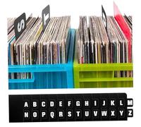 26Pcs Record Dividers, 5.7x4.7" Black Vinyl Record Dividers with Alphabet Tabs, Vinyl Record Dividers A-Z Alphabetical 26 Record Holder Organizer Guides for Album CD DVD Media Book ..