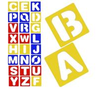 26pcs Reusable Plastic Letter Stencils for Painting, Graffiti Style | Alphabet Template Set, Easy Lettering for Journaling and Sign Making, Teachers and Beginners, Assorted Colors