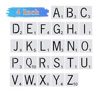 26pcs Scrabble Letters Stencil, Reusable Scrabble Letters for Wall Decor, DIY Crafts, Painting and Family Names (4inch)