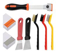 26Pcs Scraper Tool Set, Hob Scraper Tool, Oven Scrapers with 10 Steel Blades and 10 Plastic Blades Cleaning Scrapers for Removing Glue Sticker Paint Labels Decals Tint from Glass