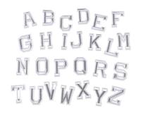 26Pcs/Set A-Z Pink Gold English Alphabet Letter Patch Mixed Embroidered Iron On Kids Cartoon Patches for Clothes Stickers Badge for Pants(Red)