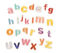 26Pcs/Set A-Z Pink Gold English Alphabet Letter Patch Mixed Embroidered Iron On Kids Cartoon Patches for Clothes Stickers Badge for Pants (Color-07)