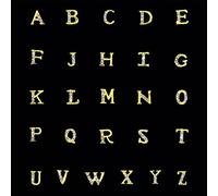 26pcs/set Gold Alloy A-Z 26 English Letters Crystal Art Decorations Art Rhinestones Manicure Accessories Professional