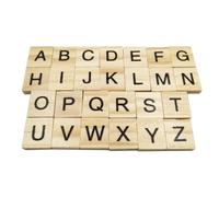 26pcs/Set Wood Letter Tiles, Wooden Scrabbl-e Tiles, Handcraft Complete Alphabet Scrapbooking Wooden Letter Tile for Crafts Making Alphabet Coasters and Scrabbl-e Crossword Game