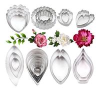 26Pcs Stainless Steel Gum Paste Flower and Leaf Cutter Set Fondant Flower Cookie Cutter Sugarcraft Making Tool for Wedding,Birthday Cake Decorating