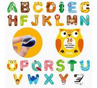 26PCS Uppercase Letter Jelly Stickers, Thick Removable Reusable Alphabet Animal Window Door Gel Decals for Home Classroom Nursery Kids Toddlers Adults Animal Party Supplies Decorations (Not Edible)