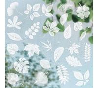 26PCS UV Reflective Leaf Window Decals, Anti-Collision Bird Strike Prevention Stickers, Transparent Static Clings for Glass Windows & Doors to Protect Birds, Easy to Apply & Remove (Leaves)