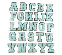 26Pieces Embroidered Letter Sew On Patches Embroidery Applique Letter Sew On Yarn Patches for Clothing Jeans Jackets Fabric