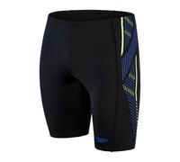(26R, Black/Blue) Speedo Mens Tech Striped Endurance+ Jammer Shorts
