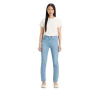 Levis Womens 724 Rio Fate Leather Patch Straight Leg High Rise Jeans - Denim - Denim - 26R