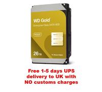 Western Digital 26TB WD Gold Enterprise Class SATA Internal Hard Drive HDD - 7200 RPM, SATA 6 Gb/s, 512 MB Cache, 3.5" - WD261KRYZ