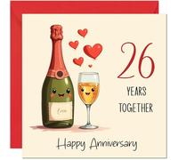 26th Anniversary Card for Women & Men - Happy 26 Year Anniversary Card for Girlfriend Boyfriend Partner Anniversaries Greeting Cards for Him Her