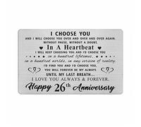 26th Anniversary Card Gifts for Him, 26th 26 Year Wedding Anniversary Wallet Card Gifts for Men Husband