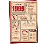 26th Birthday Card - Back in 1999 In This Year Card, Greeting Card for Men and Women, Birthday Cards for Women, Birthday Cards for Men, 26th Anniversary Card, A5
