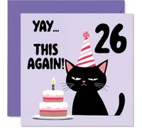 26th Birthday Cards for Women Men - Yay This Again! - Happy Birthday Card for 26 Year Old Woman Man Niece Uncle Auntie Son, 145mm Bday Greeting Cards