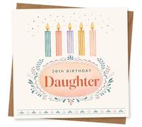 26th Birthday Daughter Card - Colourful Candle Design for Daughter's 26th Birthday